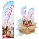 Wind Banner Dupla Face 3mt Completo Sorvete M3 Kit C/ 2unds