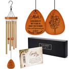 Wind Chimes Livinges, madeira, grande, 71 cm, ao ar livre, 6 tubos