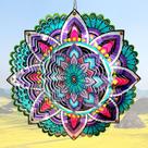 Wind Spinner Aoedelyart Mandala Purple Star 30cm em aço inoxidável