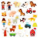 Window Cling Tevxj Farm Animals para crianças, avião doméstico, 23 unidades