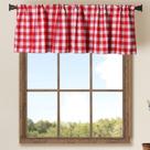 Window Valances WOSIBO Buffalo Check, xadrez, algodão vermelho, pacote com 2 unidades
