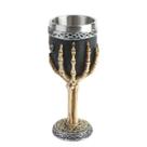 Wine Goblet Skeleton Hand Resin Black Stainless Steel 180mL