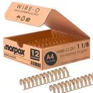 Wire-o para Encadernação 2X1 A4 Bronze 1 1/8 250fls 12un Wire-o para Encadernação 2X1 A4 Bronze 1 1/8 250fls 12un