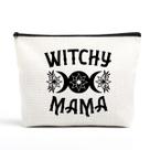 Witchy Gifts Witch Stuff Bolsa de maquiagem Witchy Bolsa de bruxaria Bolsa de bruxaria Bolsa de meditação Presentes de aniversário de Halloween para mulheres amantes de bruxaria e suas amigas Cartas de tarô para iniciantes Coven Sister - Mama