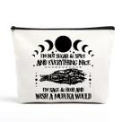 Witchy Gifts Witch Stuff Bolsa de maquiagem Witchy Bolsa de bruxaria Bolsa de meditação Presentes de aniversário de Halloween para mulheres amantes de bruxaria e suas amigas Cartas de tarô para iniciantes Coven Sister Um Mufuka seria