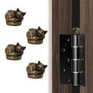 WLHYHH Conjunto de 4 Topos Decorativos para Dobradiça de Porta com Gato em Bronze