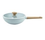 Wok antiaderente Norma em alum tampa vidro D28cm 3,7L cinza Wok antiaderente Norma em alum tampa vidro D28cm 3,7L cinza
