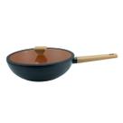 Wok Antiaderente Norma Em Aluminio Revestimento Cerâmico Com Tampa De Vidro 3,7l D28cm Preta Wok Antiaderente Norma Em Aluminio Revestimento Cerâmico Com Tampa De Vidro 3,7l D28cm Preta