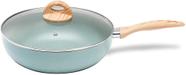 Wok Com Tampa 28cm 3,4L Ceramic Life Botanika Com Fundo De Indução - Verde Ref:4815/157 Brinox Wok Com Tampa 28cm 3,4L Ceramic Life Botanika Com Fundo De Indução - Verde Ref:4815/157 Brinox