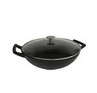 Wok com Tampa 31x9,5 4,4L Sauté Preta Brinox