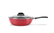 Wok com Tampa Brinox Garlic Antiaderente 2,3 Litros Ø 24 x 7 cm Vermelho