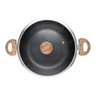 Wok de Indução com Tampa de Vidro 28cm Granilite Preta Wolff Wok de Indução com Tampa de Vidro 28cm Granilite Preta Wolff
