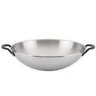 Wok KitchenAid revestido de 5 camadas em aço inoxidável polido 38cm
