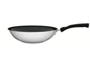 Wok Tramontina Solar Silicone Aço Inox com Fundo Triplo Revestimento Interno Antiaderente 28 cm 3,3L