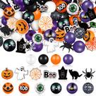 Wood Beads Halloween Trader Purple Orange 200 unidades
