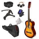Wood Guitar Master Play 30 para crianças canhotas com estojo e acessórios
