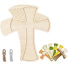 Wooden Cross Beeveer, 24 peças, 22,6 x 16,5 cm, artesanato de Natal DIY