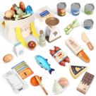 Wooden Play Food Set Pith para mercearia para crianças de mais de 3 anos