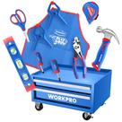 WORKPRO Caja de herramientas de acero para niños de 30 cm con set de 10 piezas