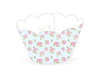 Wrapper Cupcake Tradicional - Floral Azul - 5cm x 22cm - 12 unidades - Nc Toys