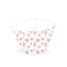Wrapper Cupcake Tradicional - Floral Branco - 5cm x 22cm - 12 unidades - Nc Toys