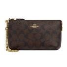 Wristlet Coach Signature Large com corrente para cartões, dinheiro e telefone