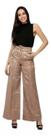 WWZ FASHION Calça Cargo Viscose Brilhosa Cintura Alta 109