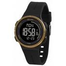 X-games masculino redondo digital negativo preto/dourado borracha preto xmppd582-pxpx