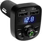 X8 carregador de carro sem fio compatível com bluetooth led transmissor fm duplo usb handfree carregamento de carro mp3 música tf u disco transmissor