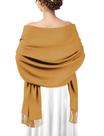 Xale AURUZA para vestidos de noite Pashmina Camel para mulheres
