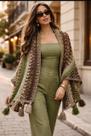 Xale Crochet Colors Murau 124930 Verde Militar