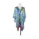 Xale De Chiffon Estampado Feminino Para Verão Com Proteção UV, Fino, Para Praia, Com Botão De Pérola