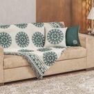 Xale Decorativo Turin Com Franja 1,60m X 1,40m Jacquard 1 Peça 58% Algodão 42% Poliéster - Mandala Verde Compose Xale Decorativo Turin Com Franja 1,60m X 1,40m Jacquard 1 Peça 58% Algodão 42% Poliéster - Mandala Verde Compose