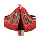 Xale Feminino De Inverno Em Pashmina 2024: Lenço Estampado De Designer Com Flores, Quente, Para