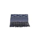 Xale Para Sofá Com Franja Luxor 1 Peça 2,10m X 1,35m 60% Algodão - 40% Poliéster Tecido Jacquard Cor:azul Palmeira