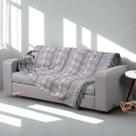 Xale Para Sofá Luxor Jacquard 2,10x1,35m Com Franja Dupla Face