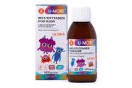 Xarope multivitamínico infantil U-MORE com cálcio, vitaminas C, B3, E, B5, zinco