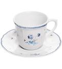 Xícara Avulsa 90ml de Café com Pires Florescer Azul Cerâmica