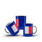 Xícara Branca Porcelana Bandeira França 325ml 1 Unidade + Caixinha