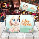 Xícara Branca Porcelana Coelinho Coelho Páscoa + Caixinha