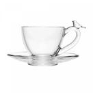 Xicara C/ Pires Bird Passarinho café Cristal 80 ml 1 Unid.