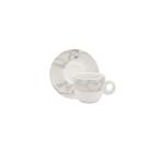 Xícara Café c/ Pires Mármore Cinza Porcelana Schmidt
