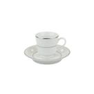 Xícara Café Com Pires 60ml Porcelana Schmidt - Dec. Renda Branca 0163
