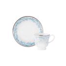 Xicara Café com Pires 60ml Porcelana Schmidt - Dec. Sensile Blu 2424