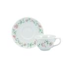 Xícara Café com Pires 90ml Porcelana Real by Schmidt - Dec. Tereza 2347 Xícara Café com Pires 90ml Porcelana Real by Schmidt - Dec. Tereza 2347