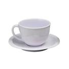 Xícara Caneca com Pires Branco em Melamina 200ml