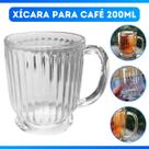 Xícara Caneca Copo De Vidro Transparente Café Chá Cappuccino Alça 200ml Xícara Caneca Copo De Vidro Transparente Café Chá Cappuccino Alça 200ml