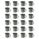 Xícara Caneca Esmaltada Retro 150ml Cinza Café Chá 24 Peças
