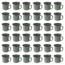 Xícara Caneca Esmaltada Retro 350ml Cinza Café Chá 36 Peças Cinza
