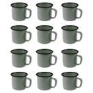 Xícara Caneca Esmaltada Retro 80ml Cinza Café Chá 12 Peças Xícara Caneca Esmaltada Retro 80ml Cinza Café Chá 12 Peças